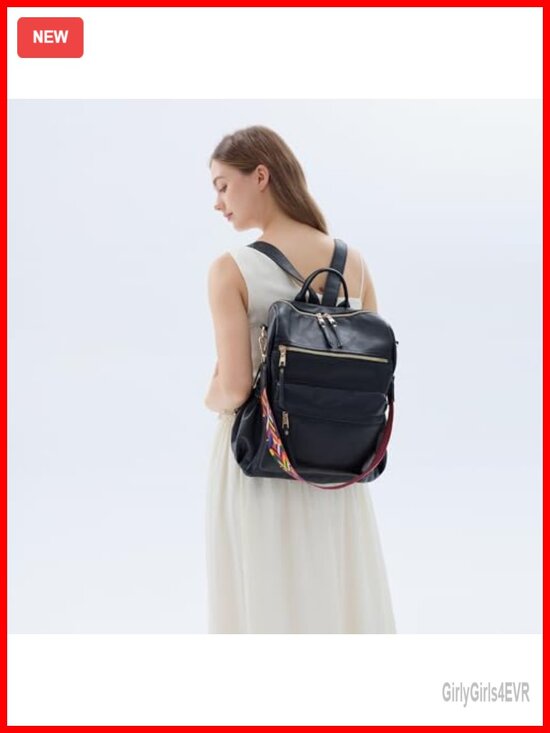 PU Leather Fashion Backpack Purse with Multi-Pockets, Travel Shoulder Bag main image 5